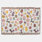 Floral Easter Spring Pattern | Throw Blanket Deken (Voorkant)