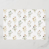 Floral Économisez La Date Foil Invitation (Verso)