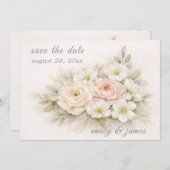 Floral Editorial Bouquet save the date cards (Voorkant / Achterkant)