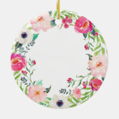 Floral Eerste Kerstmis Ornament in ruste (Achterkant)