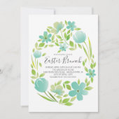 Floral Egg Easter Brunch Dinner Party Invitation Kaart (Voorkant)