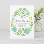 Floral Egg Easter Brunch Dinner Party Invitation Kaart (Staand voorkant)