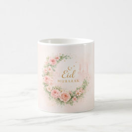Floral Eid Mubarak Mug – Blush Pink Islamic Gift f Koffiemok