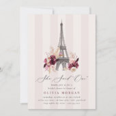 Floral Eiffel Tower Double Sided Bridal Shower Kaart (Voorkant)