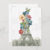 Floral Eiffel Tower | Parijs, Frankrijk Briefkaart (Voorkant / Achterkant)