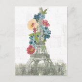 Floral Eiffel Tower | Parijs, Frankrijk Briefkaart (Voorkant)