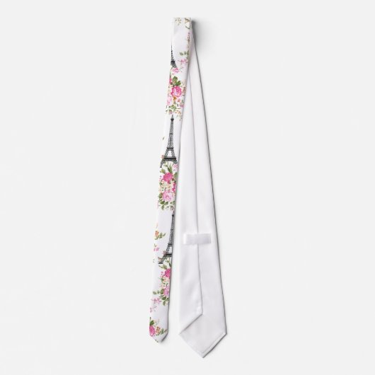 Floral Eiffel Tower Stropdas (Achterkant)