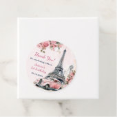 Floral Eiffeltoren Parijs 1e verjaardag Bedankjes Labels (In situ)