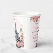 Floral Eiffeltoren Parijs 1e verjaardag Papieren b Papieren Bekers (Rechts)