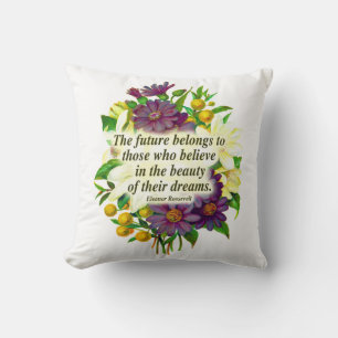 Floral Eleanor Roosevelt Citation Lancer Oreiller