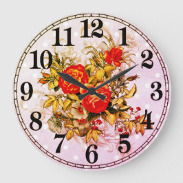 Floral Elegance 10.75" Round Acrylic Wall Clock Grote Klok