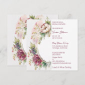 Floral Elegance Bridal Shower Invitation Kaart (Voorkant / Achterkant)