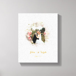 Floral Elegance, Bruiloft Afbeelding Lijst Canvas Afdruk