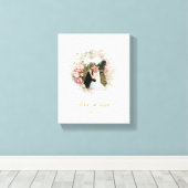 Floral Elegance, Bruiloft Afbeelding Lijst Canvas Afdruk (Insitu (Houten vloer))