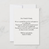 Floral Elegance Bruiloft Dank u kaart (Achterkant)