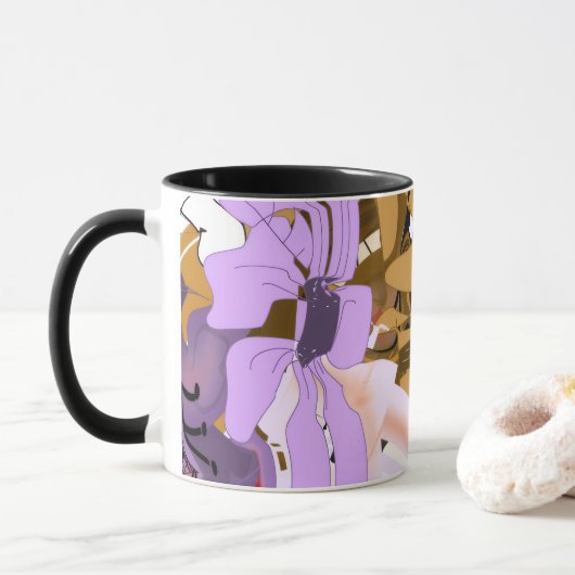 Floral Elegance Coffee Mug (Avec donut)