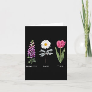 Floral Elegance Foxglove Daisy Tulip Design Kaart