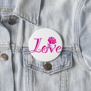 Floral Elegance: liefde geïllustreerd met Roos Ronde Button 7,6 Cm