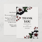 Floral Elegance Mariage Carte de remerciements (Devant / Derrière)
