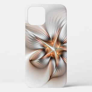 Floral Elegance Modern Abstract Fractal Art iPhone 12 Hoesje