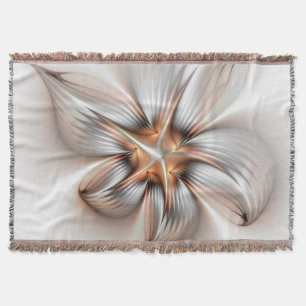 Floral Elegance Modern Abstract Fractal Art Deken