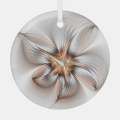 Floral Elegance Modern Abstract Fractal Art Glas Ornament (Voorkant)