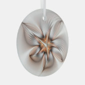 Floral Elegance Modern Abstract Fractal Art Glas Ornament (Voorkant Rechts)