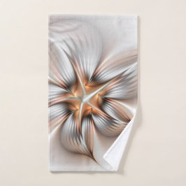 Floral Elegance Modern Abstract Fractal Art Handdoek