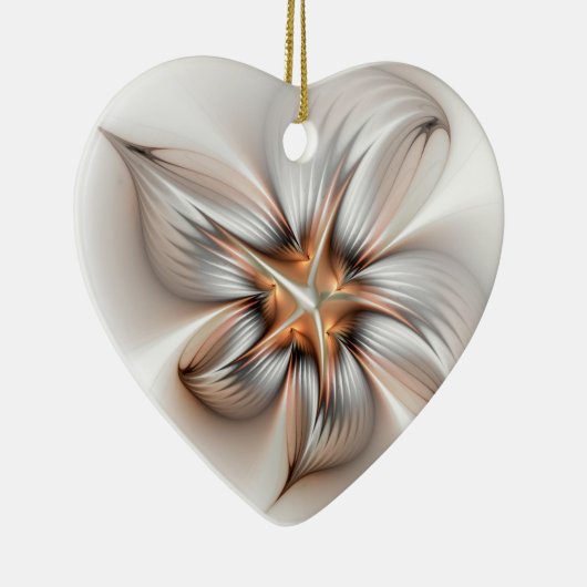 Floral Elegance Modern Abstract Fractal Art Keramisch Ornament (Rechts)