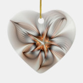 Floral Elegance Modern Abstract Fractal Art Keramisch Ornament (Achterkant)