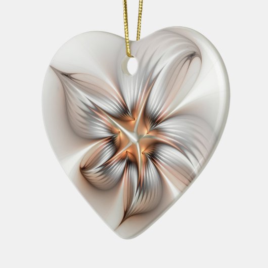 Floral Elegance Modern Abstract Fractal Art Keramisch Ornament (Links)