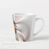 Floral Elegance Modern Abstract Fractal Art Latte Mok (Rechts)