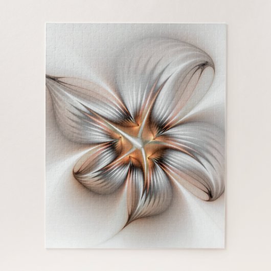 Floral Elegance Modern Abstract Fractal Art Legpuzzel (Verticaal)