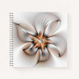 Floral Elegance Modern Abstract Fractal Art Notitieboek