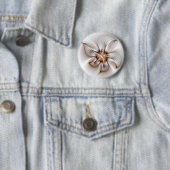 Floral Elegance Modern Abstract Fractal Art Ronde Button 5,7 Cm (In situ)