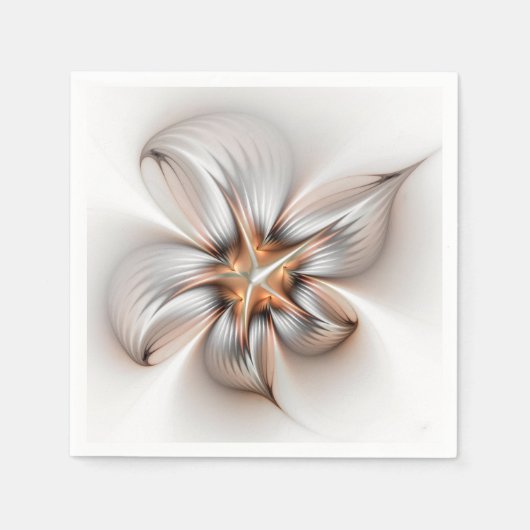 Floral Elegance Modern Abstract Fractal Art Servet (Voorkant)