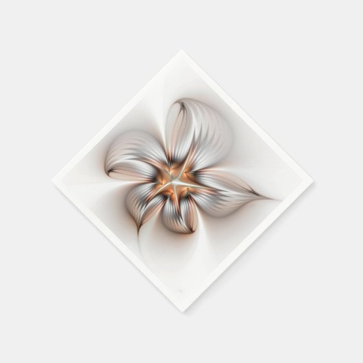 Floral Elegance Modern Abstract Fractal Art Servet (Hoek)