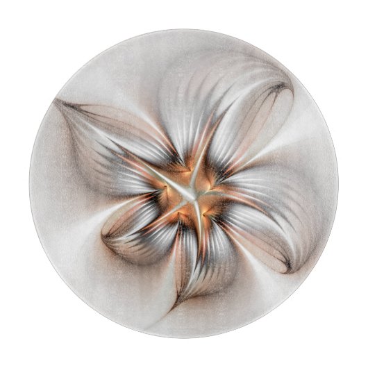 Floral Elegance Modern Abstract Fractal Art Snijplank (Voorkant)