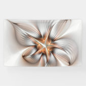 Floral Elegance Modern Abstract Fractal Art Spandoek (Horizontaal)
