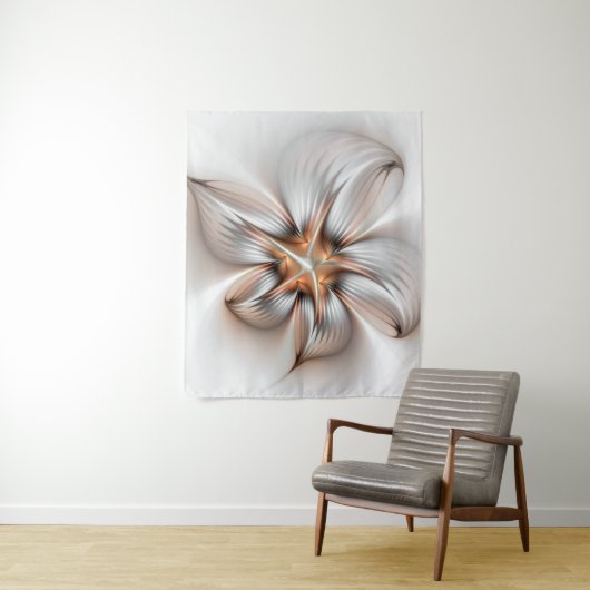 Floral Elegance Modern Abstract Fractal Art Wandkleed (In situ)