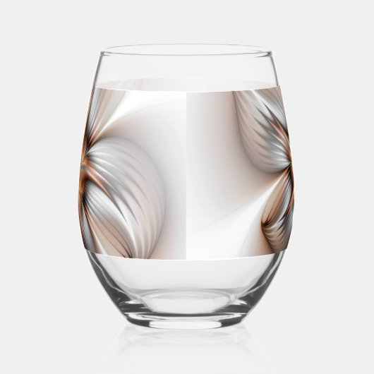 Floral Elegance Modern Abstract Fractal Art Wijnglas Zonder Voet (Links)