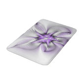 Floral Elegance Modern Abstract Violet Fractal Art Badmat (Gekanteld)