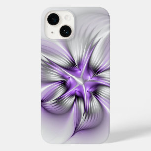 Floral Elegance Modern Abstract Violet Fractal Art Case-Mate iPhone 14 Hoesje