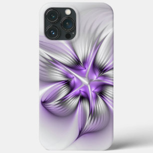 Floral Elegance Modern Abstract Violet Fractal Art iPhone 13 Pro Max Hoesje
