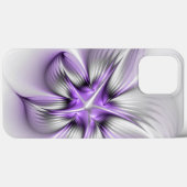 Floral Elegance Modern Abstract Violet Fractal Art Case-Mate iPhone Case (Achterkant (horizontaal))