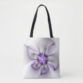 Floral Elegance Modern Abstract Violet Fractal Art Draagtas (Voorkant)