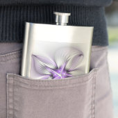 Floral Elegance Modern Abstract Violet Fractal Art Flacon (Voorbeeld)