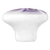 Floral Elegance Modern Abstract Violet Fractal Art Keramische Knop (Zijkant)