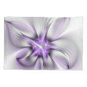 Floral Elegance Modern Abstract Violet Fractal Art Kussensloop (Achterkant)