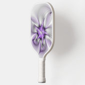 Floral Elegance Modern Abstract Violet Fractal Art Pickleball Paddle (Links)